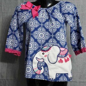 3/$15 Rare Editions Top | 95% Cotton | Color: Blue, White | Size: Girls 6x